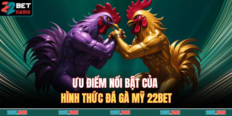 Ưu điểm nổi bật của hình thức Đá Gà Mỹ 22BET